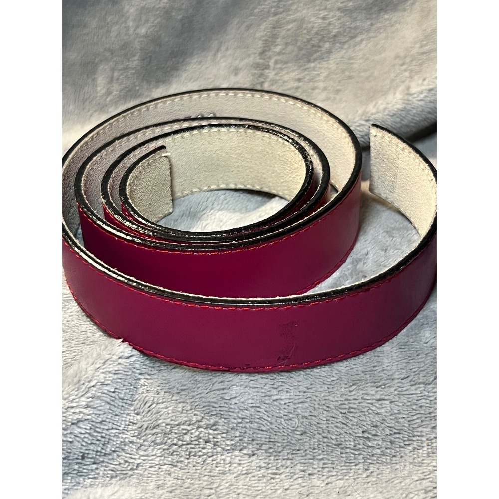 Karen Kane Genuine Leather Belt Strap Large Magenta Patent Glossy 41 Inch 3382